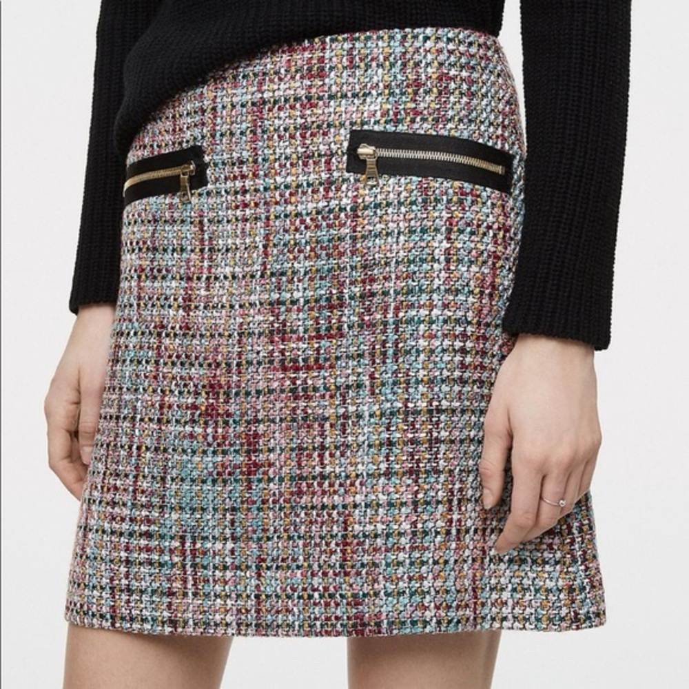 Ann Taylor Loft A line Mini Skirt Tweed Size 10